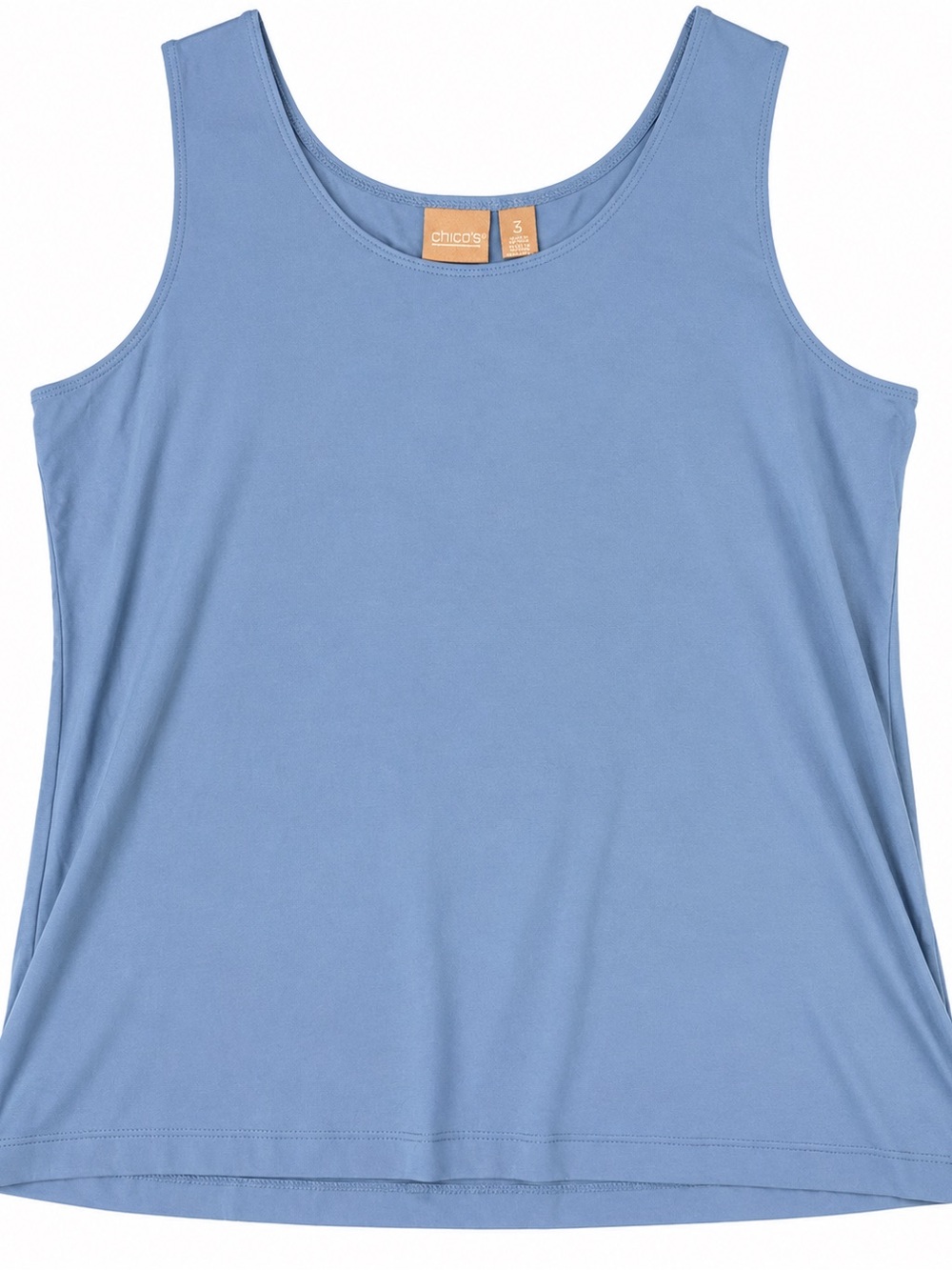 Chico’s Blue Scoop Neck Tank Top Size 3 XL/16-18 Sleeveless Stretch Basic